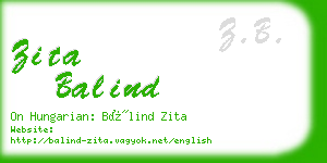 zita balind business card